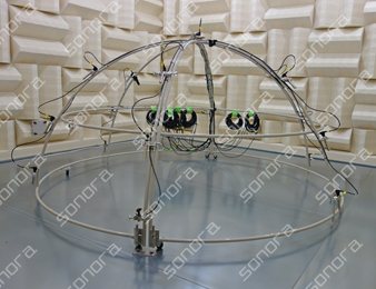 semi-circular birdcage microphone stand for measurement