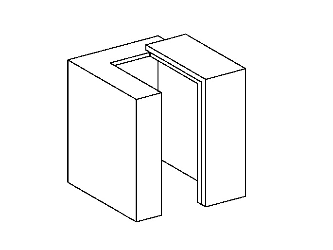 L-shaped sliding door